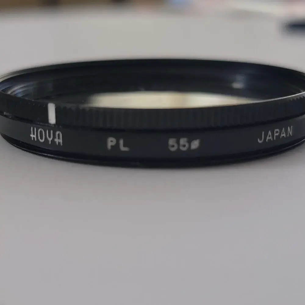 Hoya PL 55mm Polarizing Camera Lens Filter Black Japan 55 Mm Thread Round